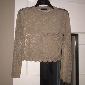 Cute lace mock neck!